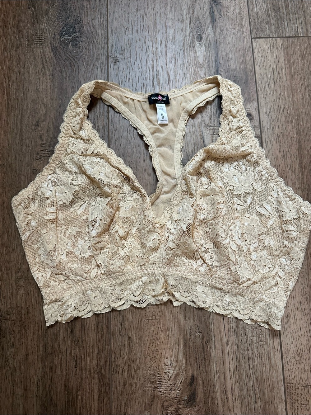 Cosabella Lace Bralette, Beige, Romantic, Delicate, Stretch, Made in Italy, XL
